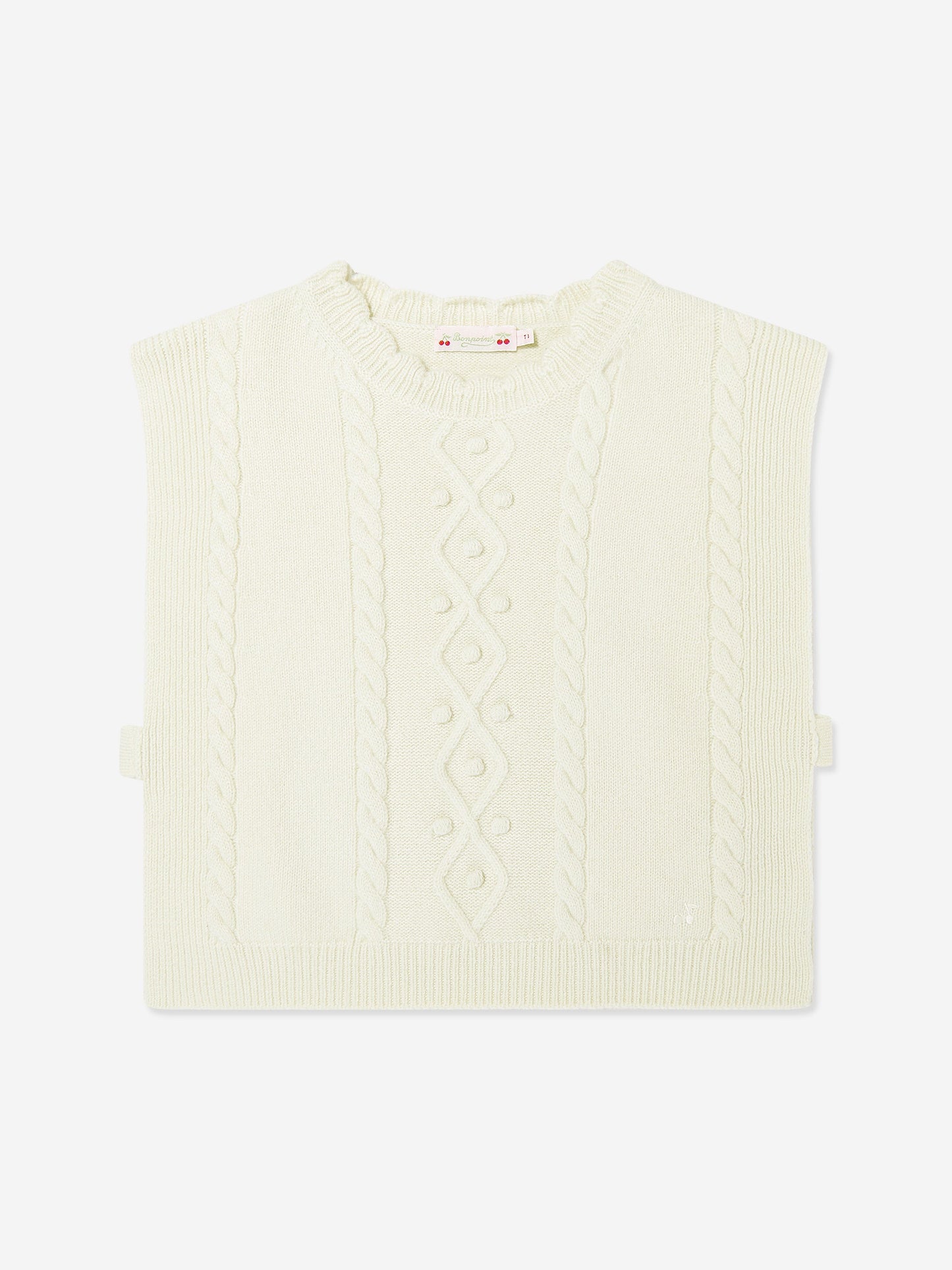 Bonpoint Girls Javoue Wool Poncho in Ivory