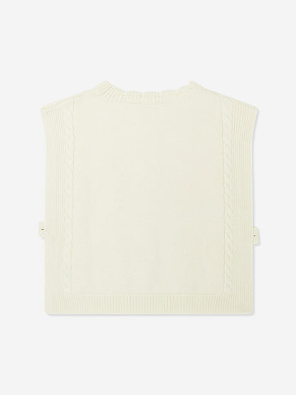 Bonpoint Girls Javoue Wool Poncho in Ivory