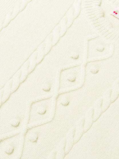 Bonpoint Girls Javoue Wool Poncho in Ivory