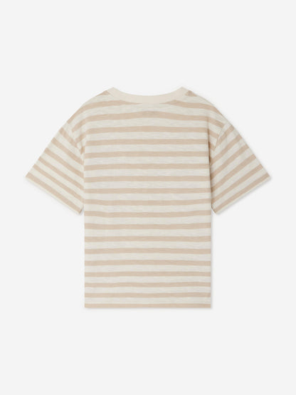 Bonpoint Boys Striped Eidan T-Shirt in Beige