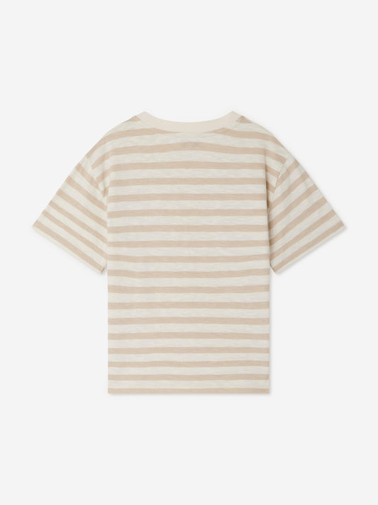 Bonpoint Boys Striped Eidan T-Shirt in Beige