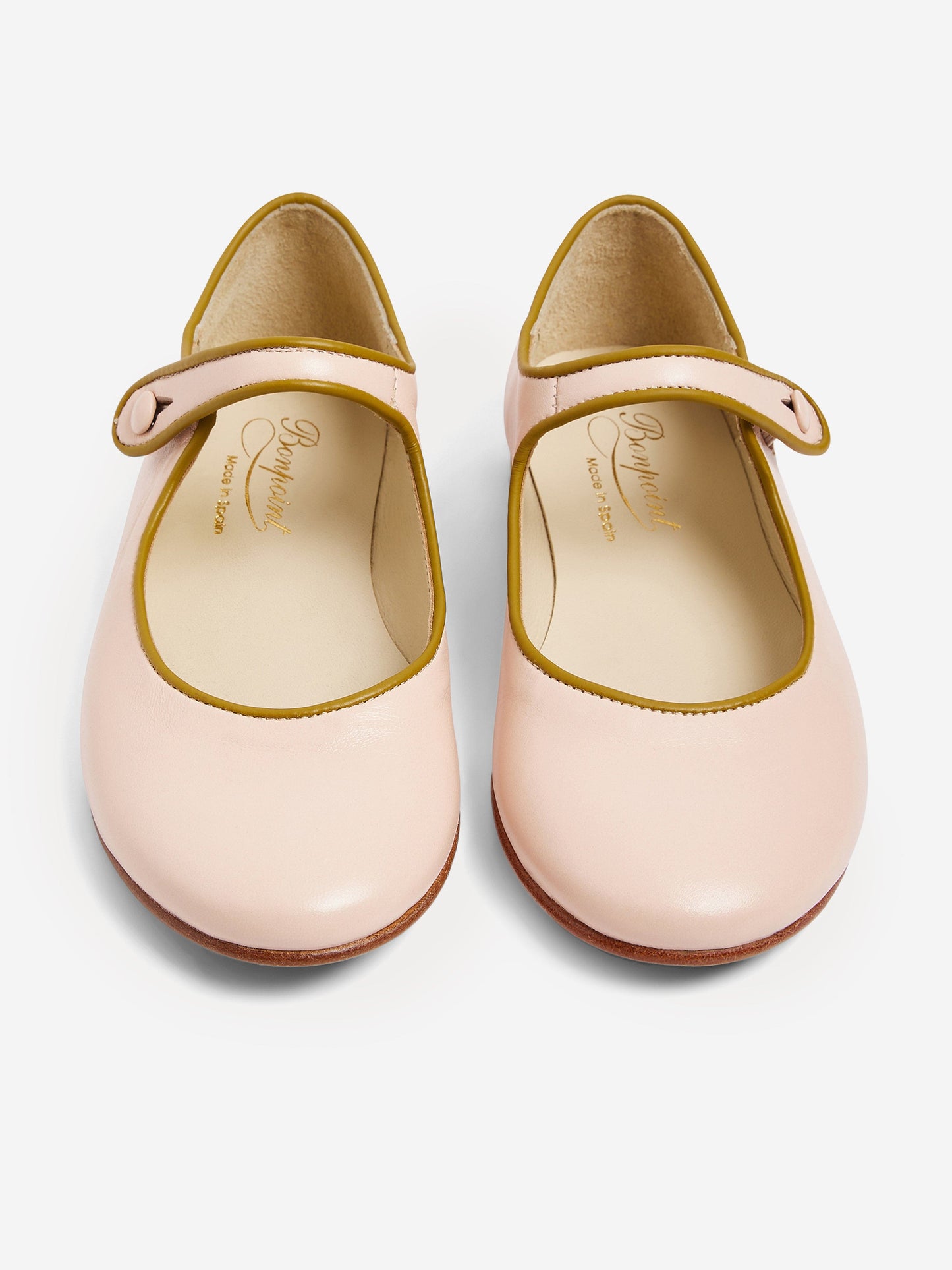 Bonpoint Girls Leather Ella Ballerinas in Pink