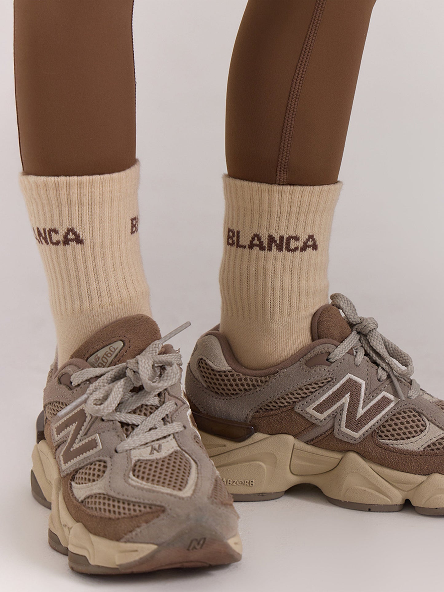 Blanca Sport Girls Logo Socks in Beige