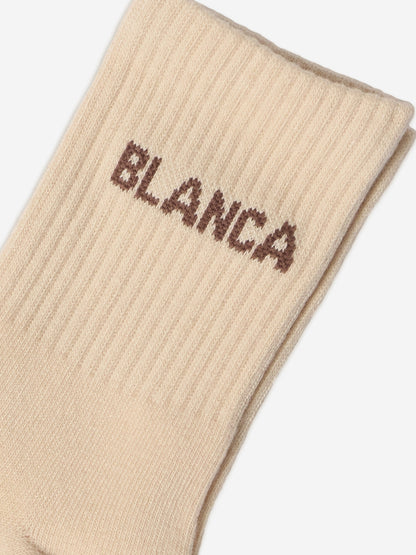 Blanca Sport Girls Logo Socks in Beige