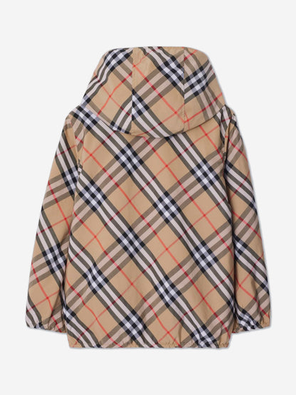 Burberry Kids Reversible Check Rufus Jacket in Beige
