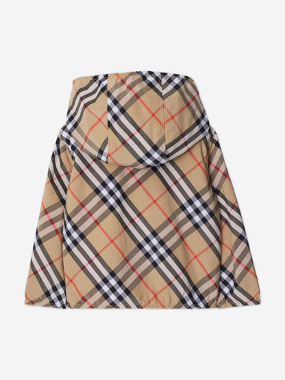 Burberry Baby Boys Mini Rufus Check Reversible Jacket in Beige