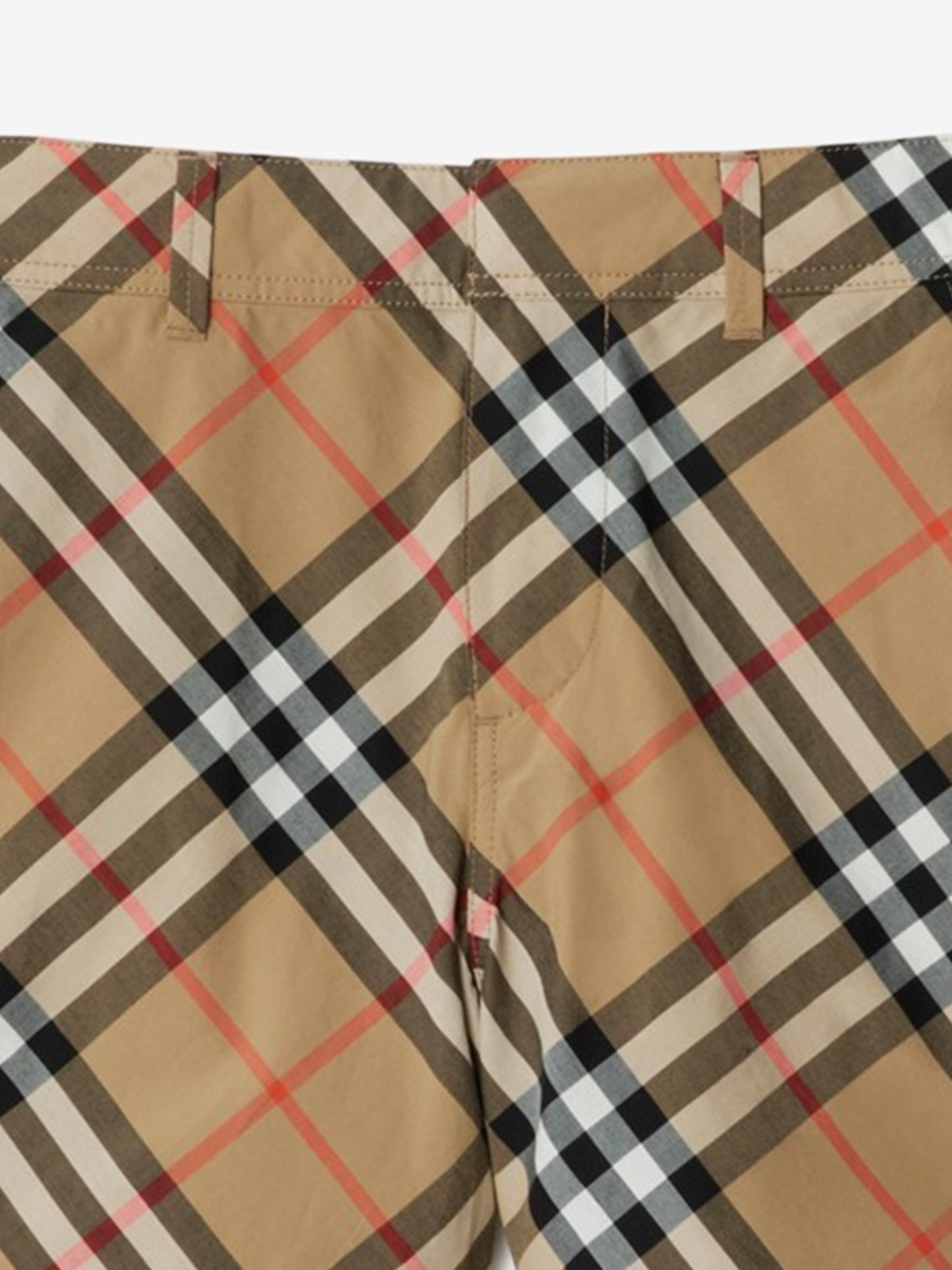 Burberry Boys Oscar Check Shorts in Beige