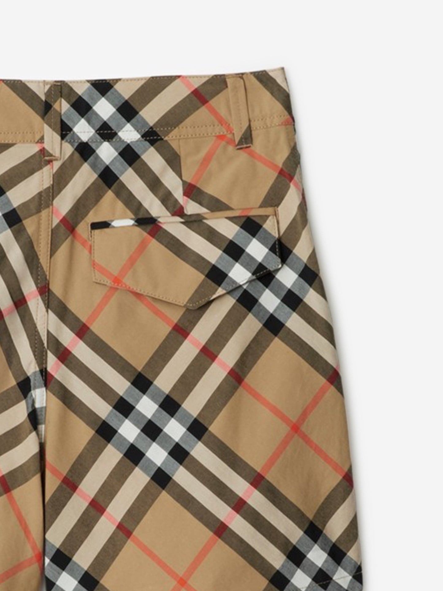 Burberry Boys Oscar Check Shorts in Beige
