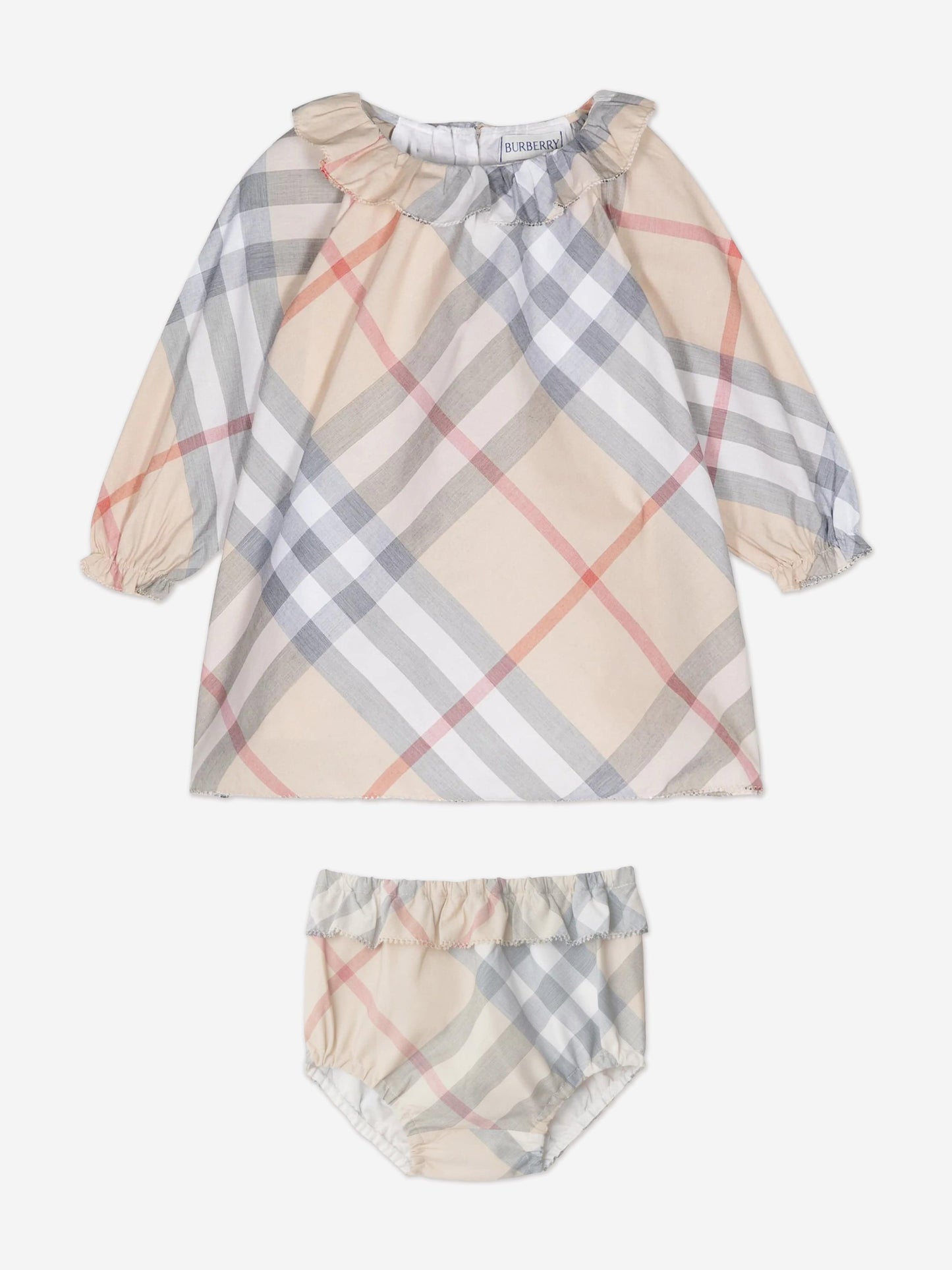 Burberry Baby Girls Emmeline Check Dress Set in Beige