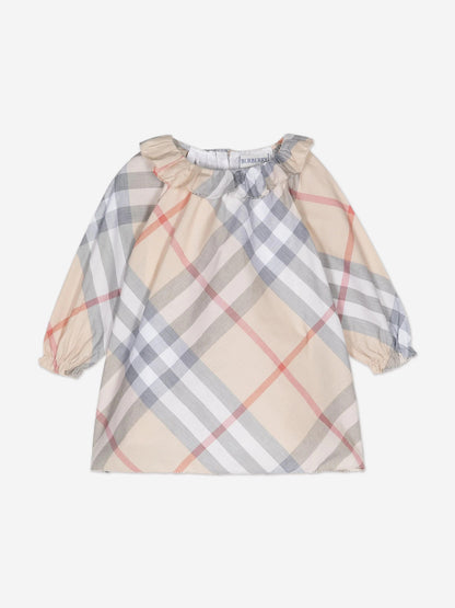 Burberry Baby Girls Emmeline Check Dress Set in Beige