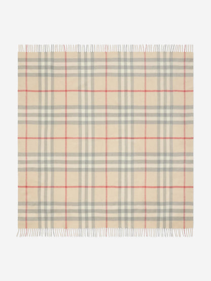 Burberry Baby Check Wool Blanket in Beige (90 x 90cm)