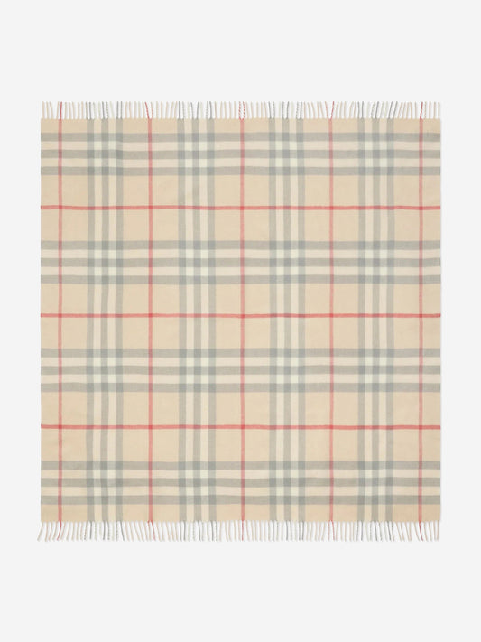 Burberry Baby Check Wool Blanket in Beige (90 x 90cm)