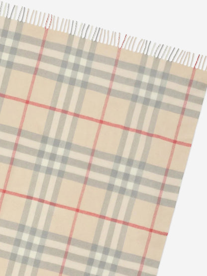Burberry Baby Check Wool Blanket in Beige (90 x 90cm)