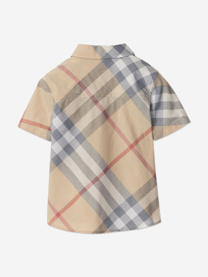 Burberry Baby Boys Owen Check Shirt in Beige