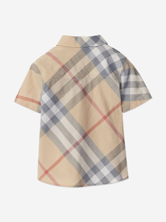 Burberry Baby Boys Owen Check Shirt in Beige