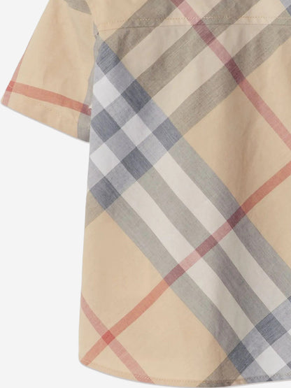 Burberry Baby Boys Owen Check Shirt in Beige