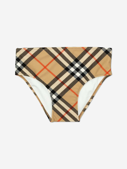 Burberry Girls Asla Check Bikini in Beige