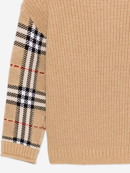 Burberry Boys Patrick Check Jumper in Beige