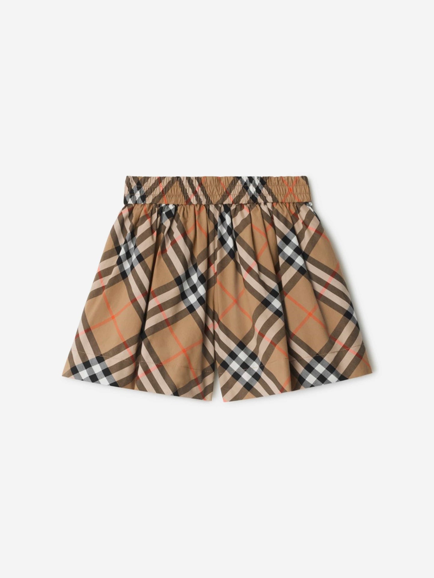 Burberry Girls Marcy Check Shorts in Beige