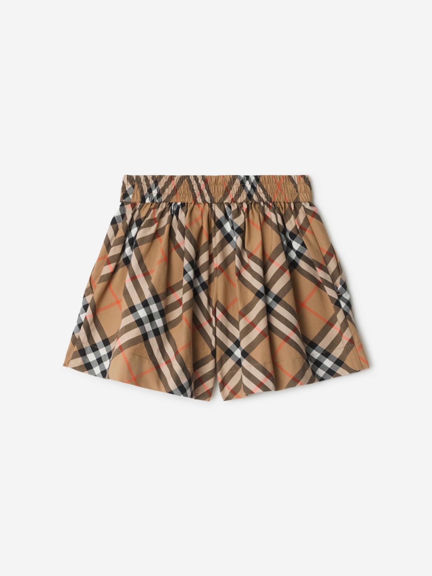 Burberry Girls Marcy Check Shorts in Beige