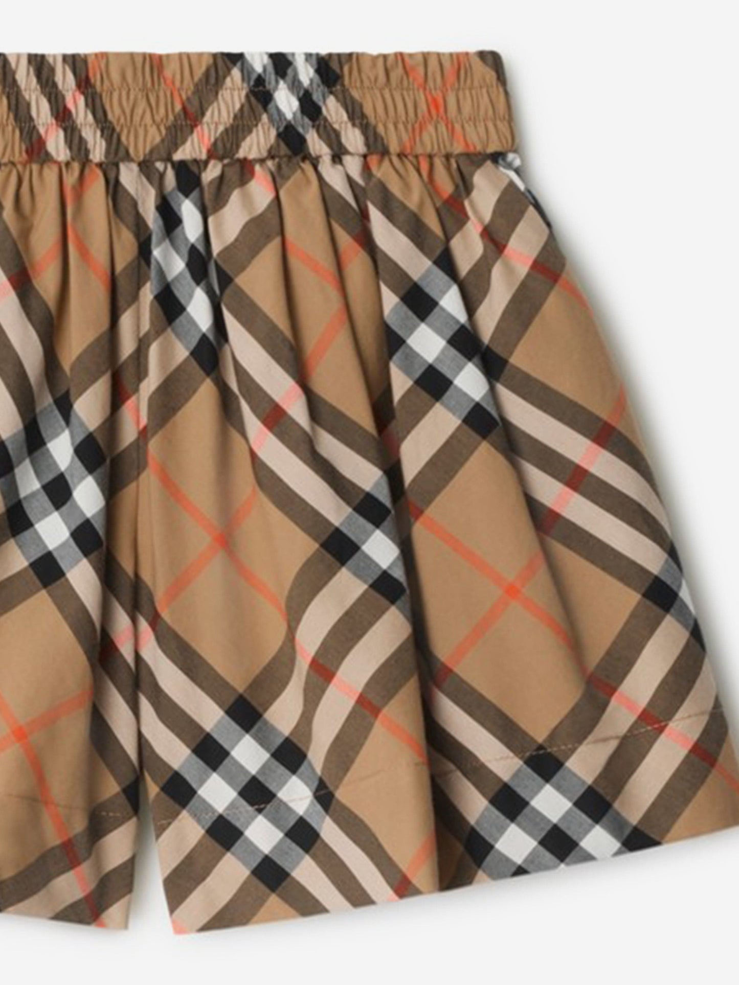 Burberry Girls Marcy Check Shorts in Beige