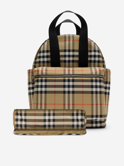 Burberry Baby Norwich Check Changing Bag in Beige (41cm)