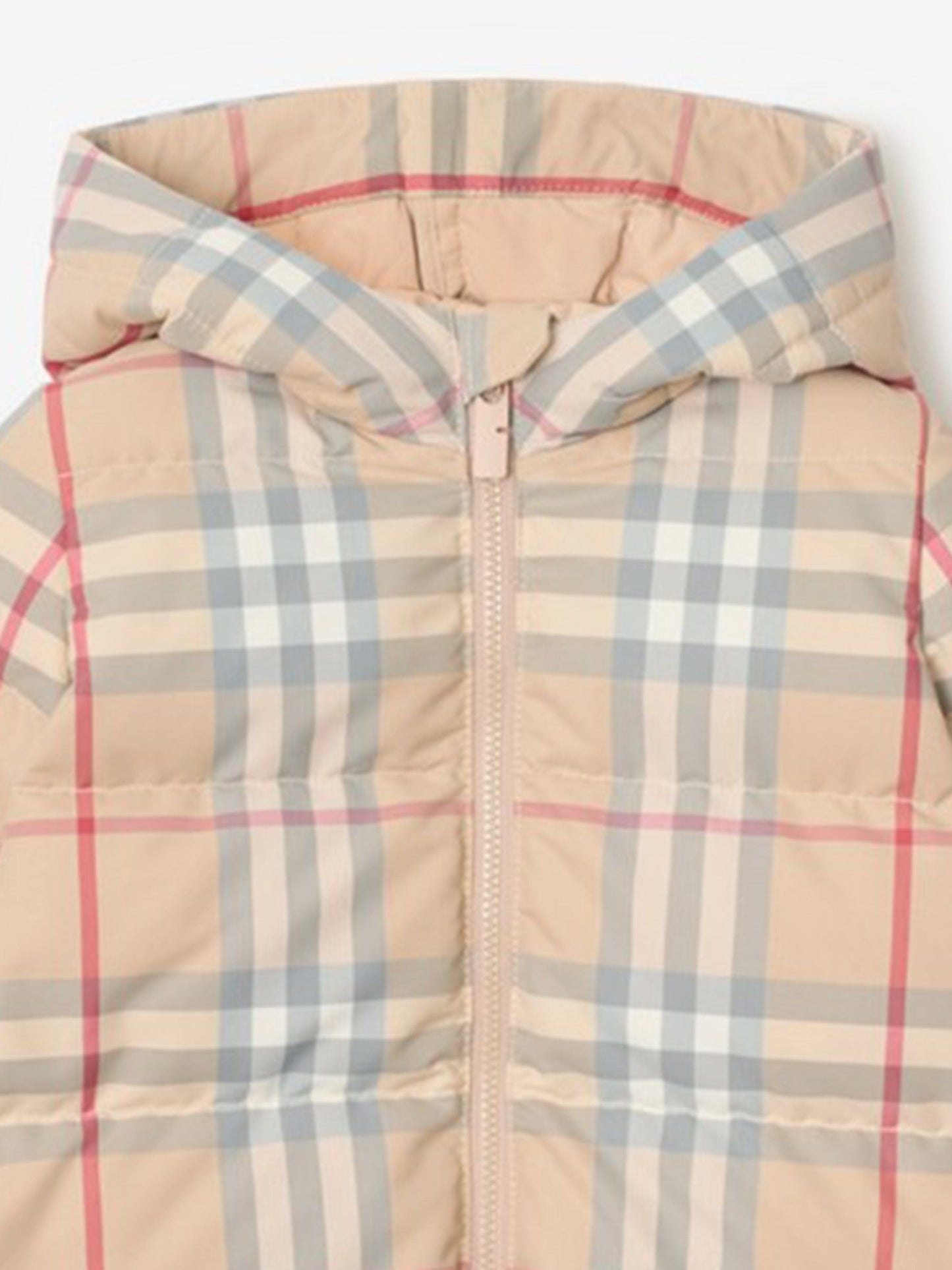 Burberry Baby Pale Check Snowsuit in Beige