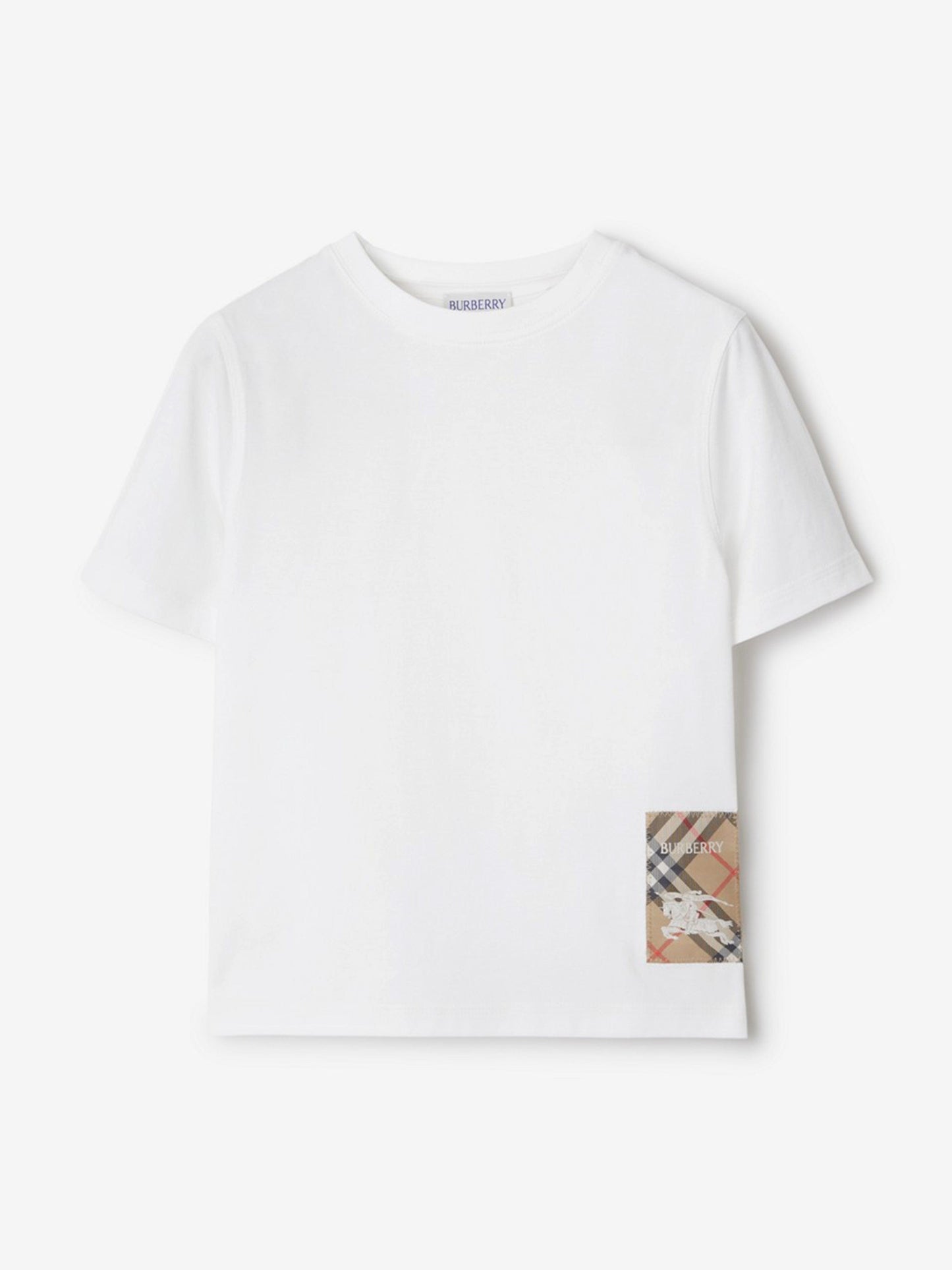 Burberry Girls Cedar EKD Label T-Shirt in White