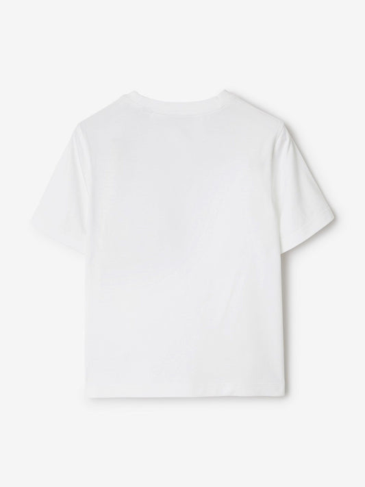 Burberry Girls Cedar EKD Label T-Shirt in White