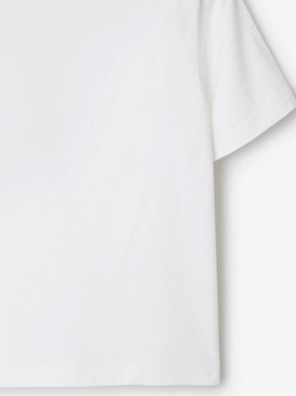 Burberry Girls Cedar EKD Label T-Shirt in White