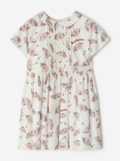 Burberry Girls Eadelle Umbrella Dress in Ivory