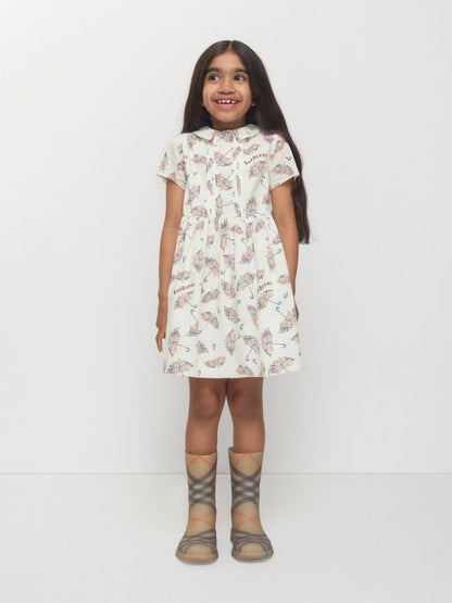 Burberry Girls Eadelle Umbrella Dress in Ivory
