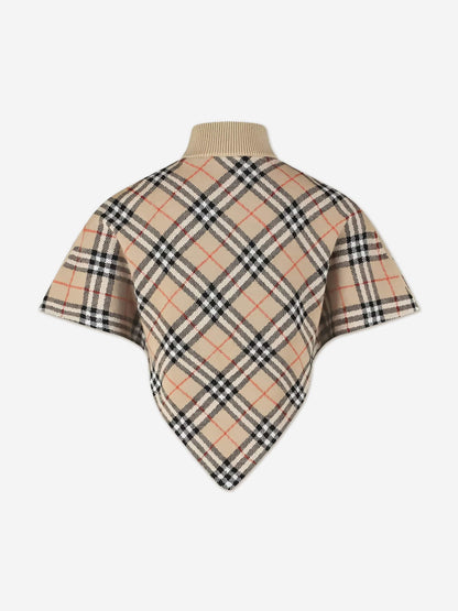 Burberry Girls Lette Check Cape in Beige
