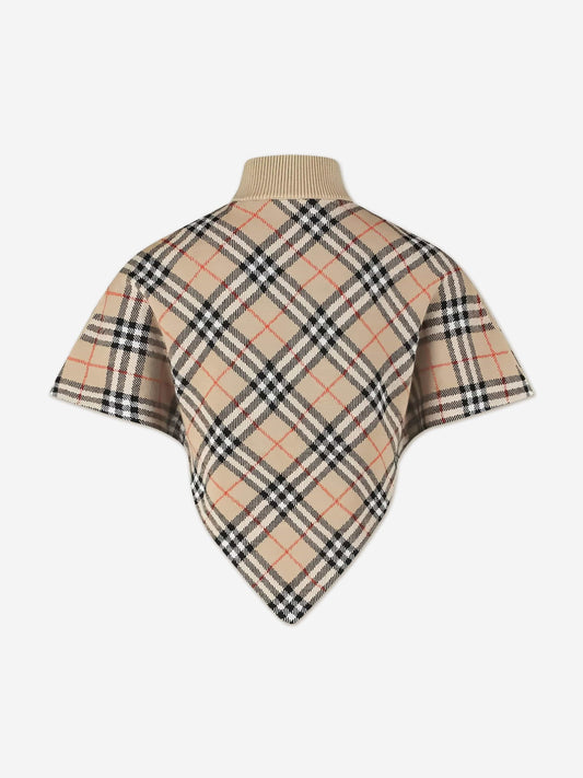 Burberry Girls Lette Check Cape in Beige