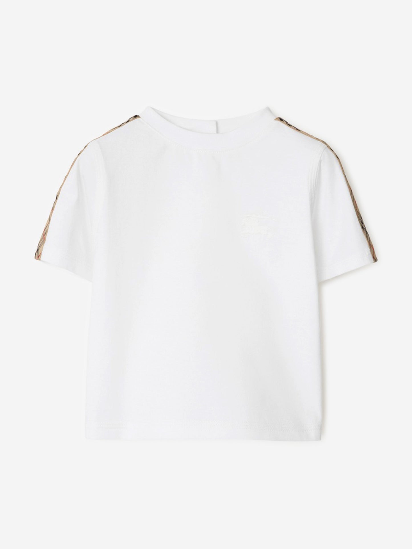 Burberry Baby Girls Cedar Check Tape T-Shirt in White