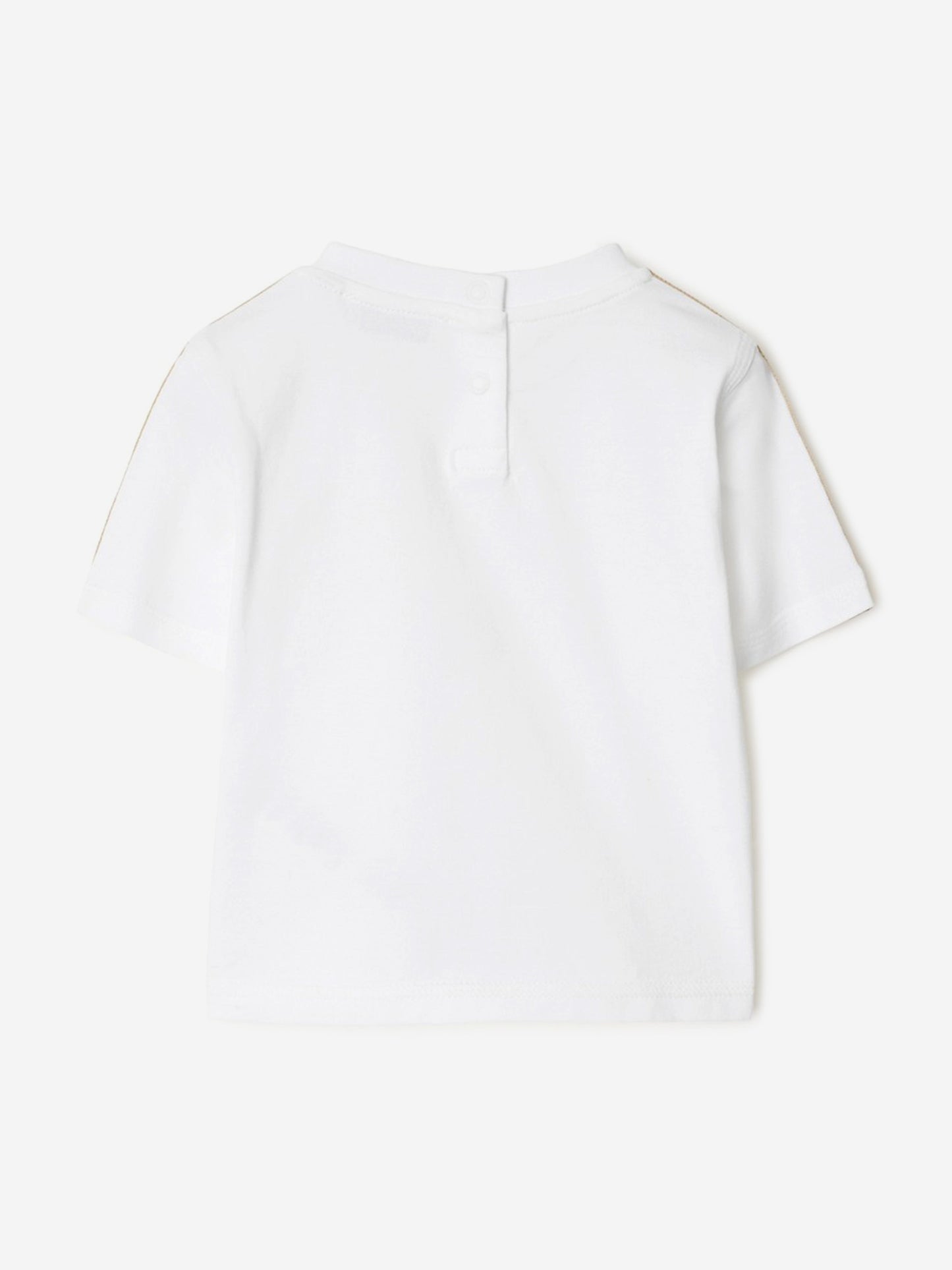 Burberry Baby Girls Cedar Check Tape T-Shirt in White