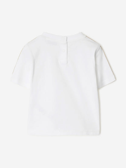 Burberry Baby Girls Cedar Check Tape T-Shirt in White