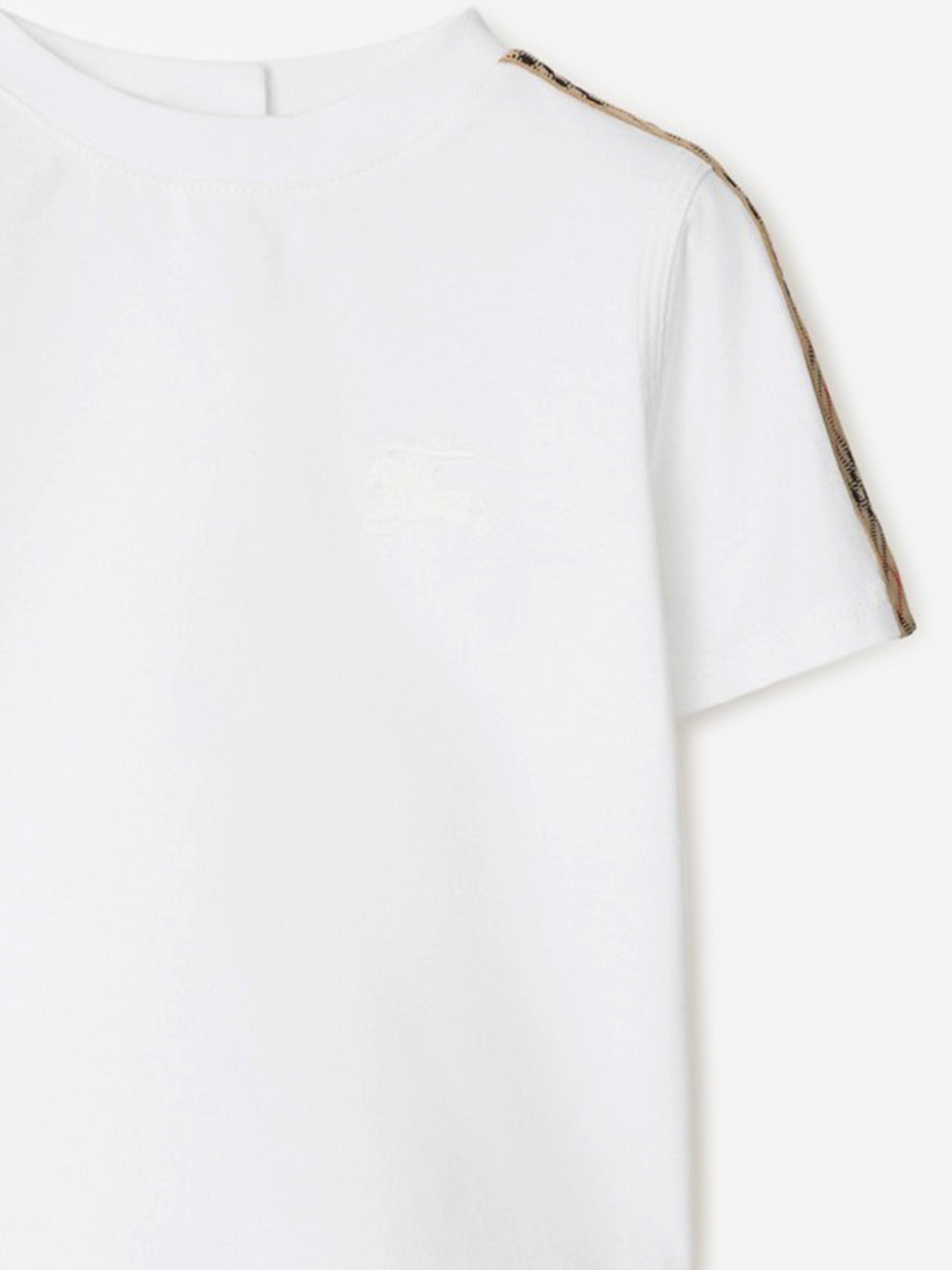 Burberry Baby Girls Cedar Check Tape T-Shirt in White