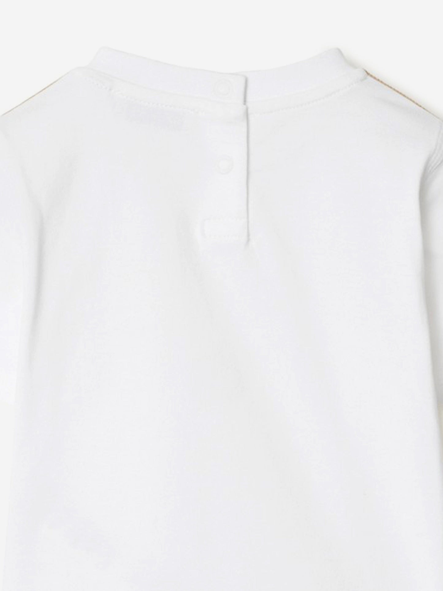 Burberry Baby Girls Cedar Check Tape T-Shirt in White
