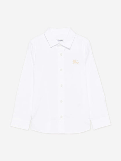 Burberry Boys Owen Long Sleeve EKD Shirt in White