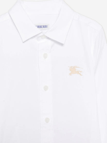 Burberry Boys Owen Long Sleeve EKD Shirt in White