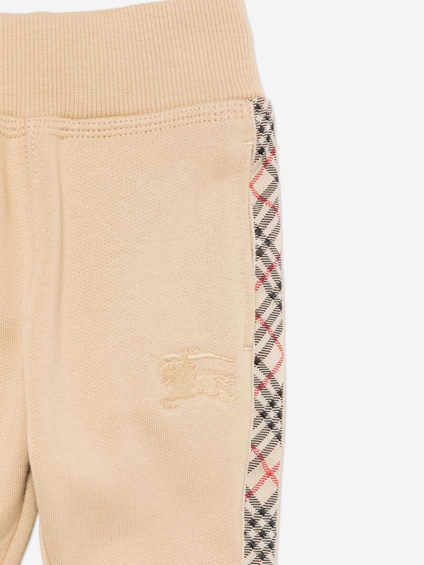 Burberry Baby Boys Mini Jackson Check Tape Joggers in Beige