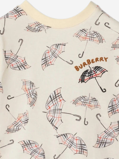 Burberry Baby Boys Mini Cedar Umbrella T-Shirt in Ivory