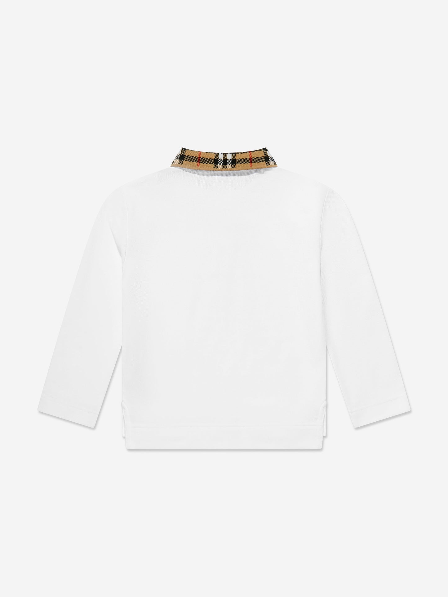 Burberry Boys Johane EKD Long Sleeve Polo Shirt in White