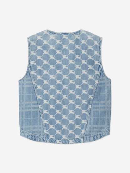 Burberry Girls Wendy Zip Up Gilet in Blue