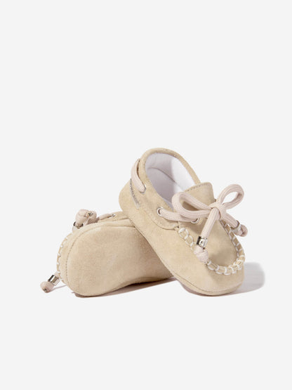 BABYWALKER Baby Boys Suede Moccasins in Beige