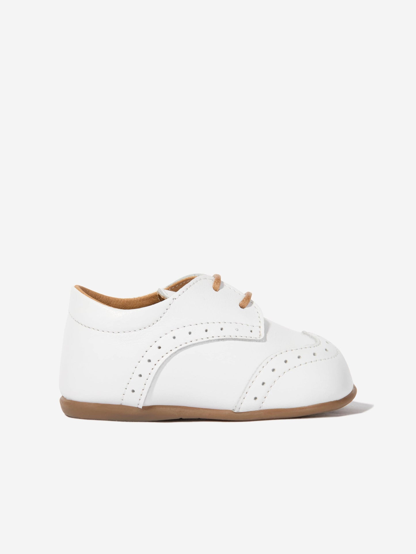 BABYWALKER Baby Boys Leather Lace Up Shoes in White