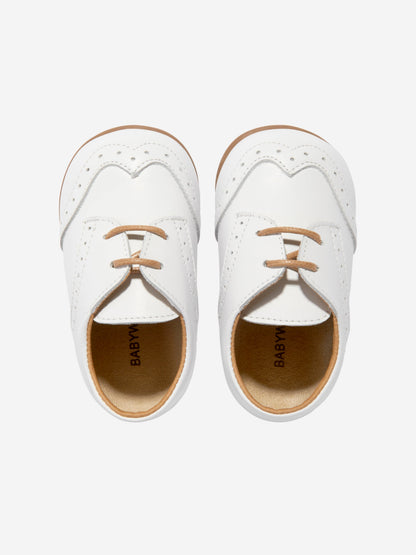 BABYWALKER Baby Boys Leather Lace Up Shoes in White