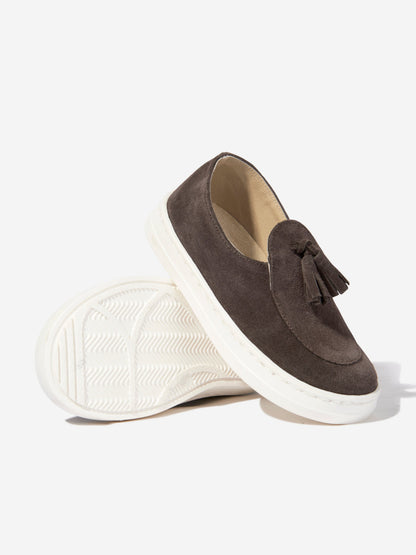 BABYWALKER Boys Suede Tasselled Loafers in Brown