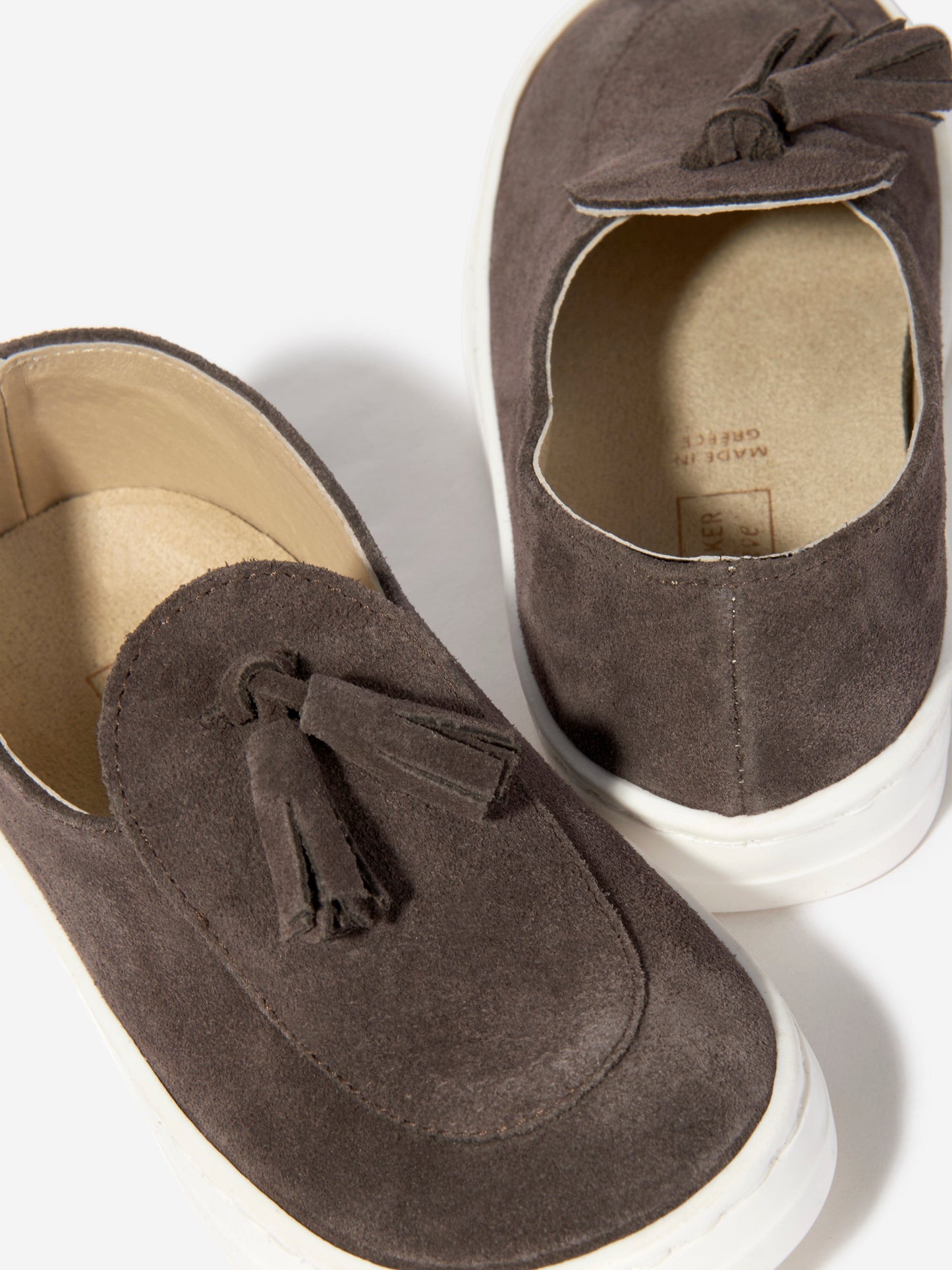 BABYWALKER Boys Suede Tasselled Loafers in Brown